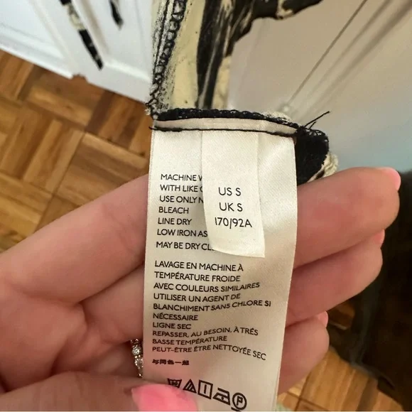 FREE PEOPLE French Quarter Mini Wrap Dress Flutter Floral Black White Small - Picture 10 of 10